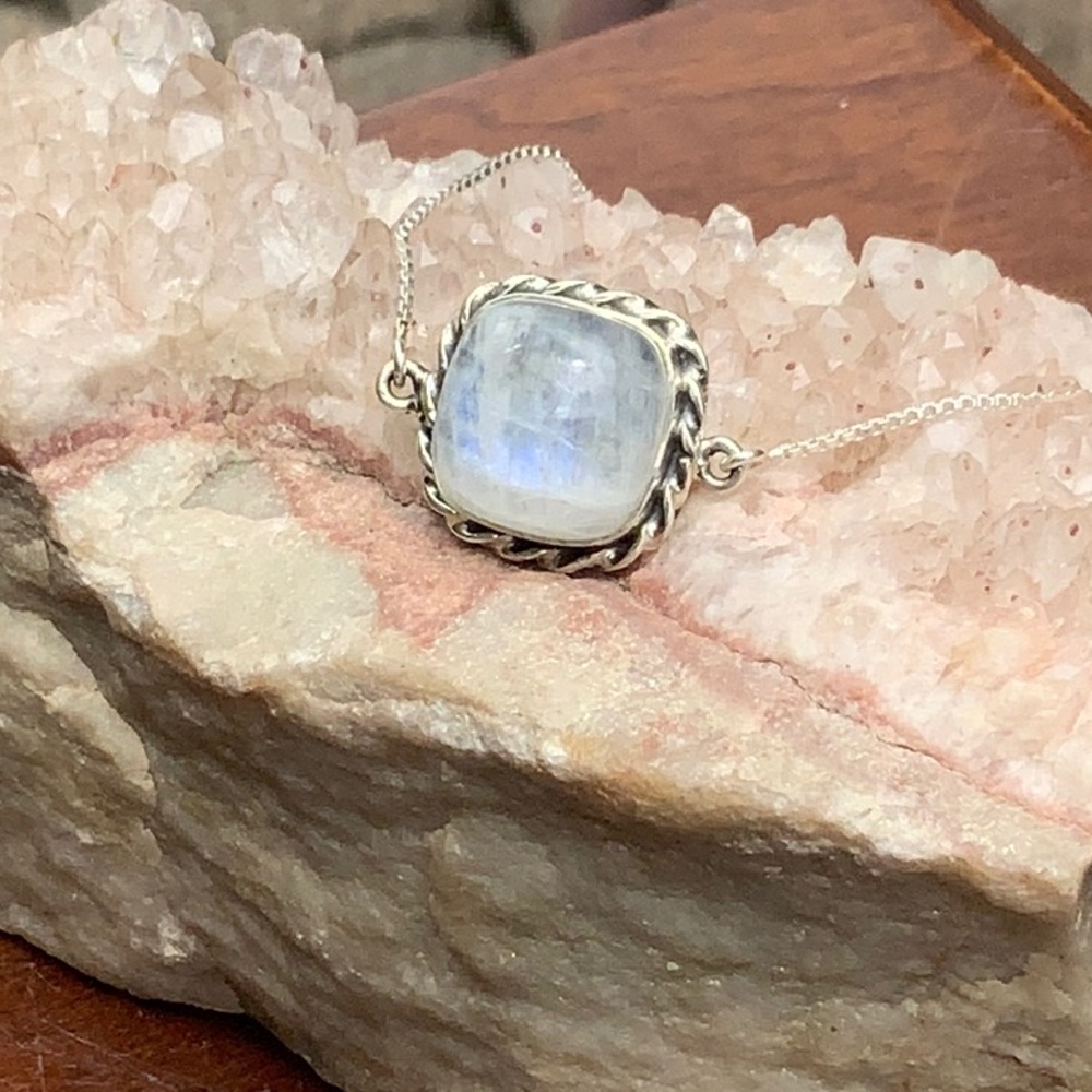 Adjustable Moonstone 925 Sterling Silver Bracelet - image 3
